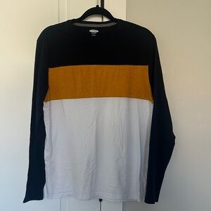 Old Navy Men's Color Block Long Sleeve Tee - Navy, Mustard, White